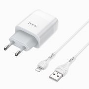 Сетевое зарядное устройство HOCO C72A Glorious с кабелем для Apple Lightning (белое) — 1