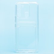 Чехол-накладка - SC276 с картхолдером для Tecno Spark 8c (прозрачная) — 1