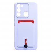 Чехол-накладка с картхолдером для Tecno Spark 8c (светло-фиолетовая) — 1