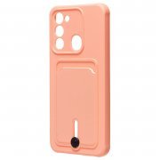 Чехол-накладка - SC304 с картхолдером для Tecno Spark 8c (светло-розовая) — 3