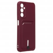 Чехол-накладка - SC304 с картхолдером для Samsung Galaxy A05s (A057F) (бордовая) — 3