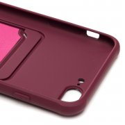 Чехол-накладка - SC304 с картхолдером для Apple iPhone 7 Plus (208670) (бордовая) — 2