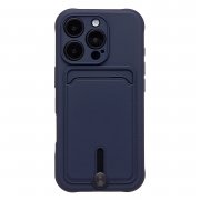 Чехол-накладка - SC304 c картхолдером для Apple iPhone 16 Pro (234451) (темно-синяя) — 1