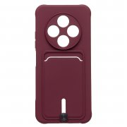 Чехол-накладка с картхолдером для Tecno Spark 30C 4G (бордовая) — 1