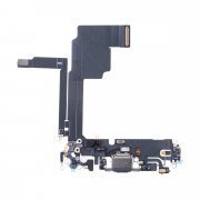 Шлейф для Apple iPhone 15 Pro на разъем зарядки/микрофон (черный) — 2
