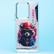 Чехол-накладка для Xiaomi Poco C65 (енот) (прозрачная)