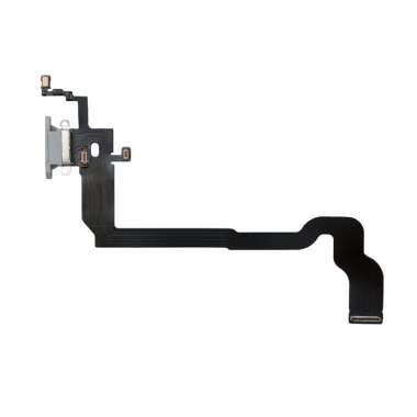 Шлейф для Apple iPhone X на разъем зарядки/микрофон (серый) Премиум — 1